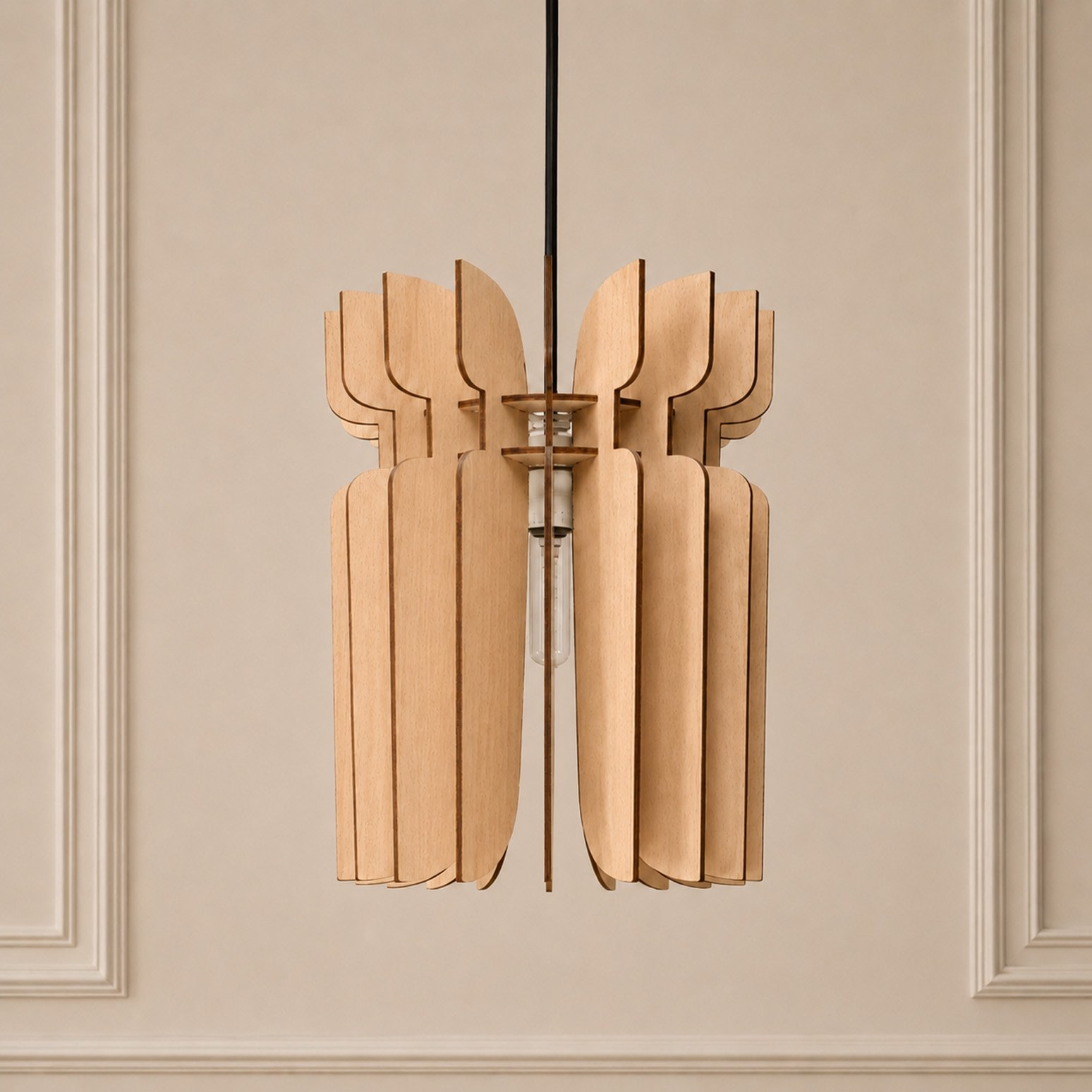budp-02 Bud Pendant Lamp DIY Kit | Modern and Minimal Wooden Hanging Light