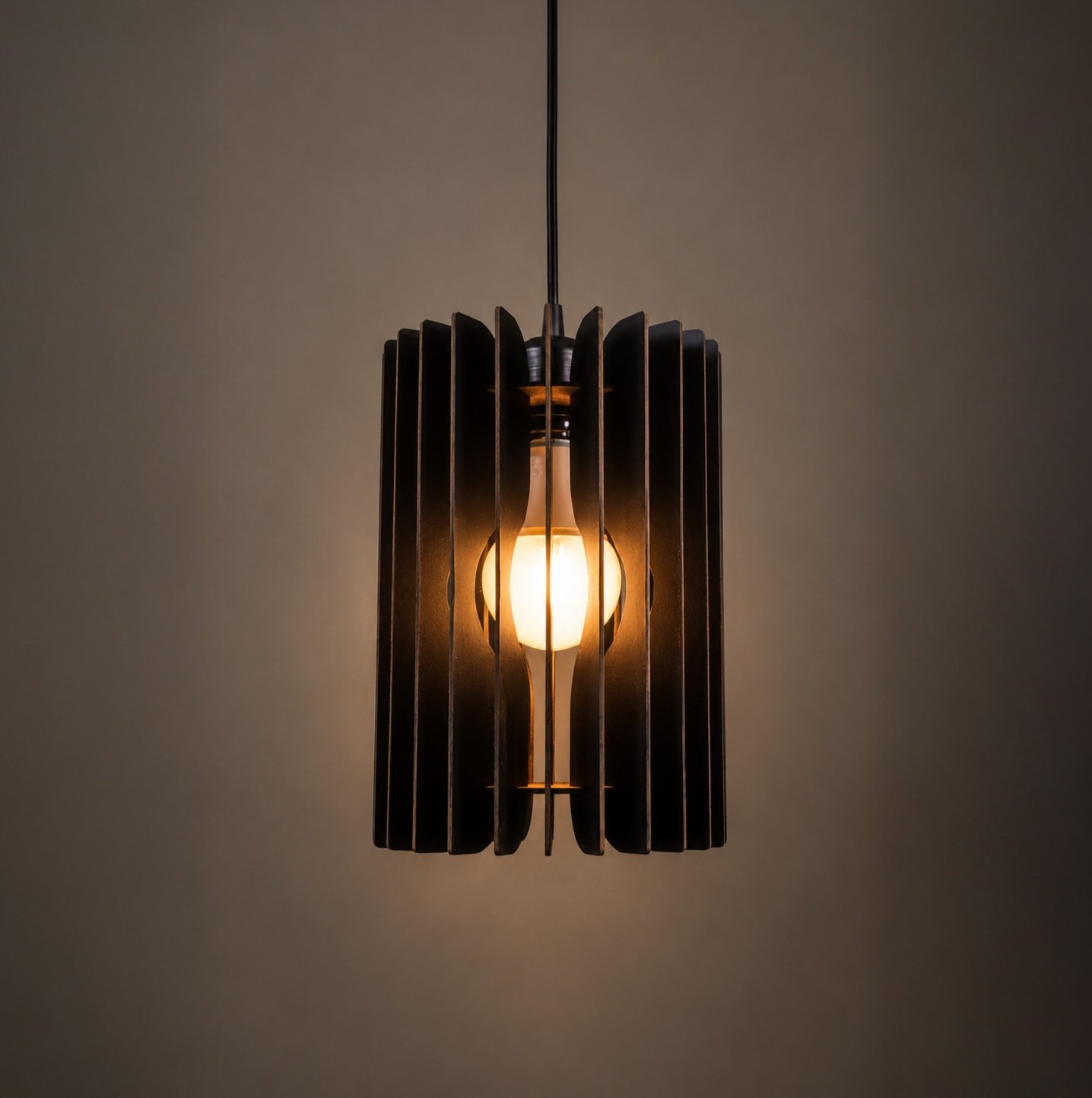 Sleek Pendant Lamp DIY Kit | Modern and Minimal Wooden Hanging Light