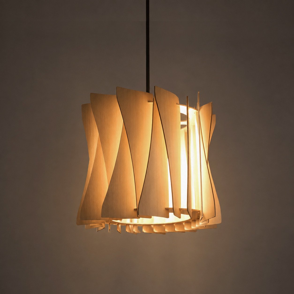 teisto001 Twisto Pendant Lamp DIY Kit | Modern and Minimal Wooden Hanging Light